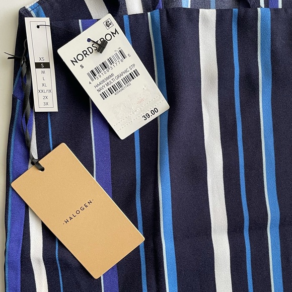 HALOGEN SCALLOP DETAIL STRIPED CAMISOLE NWT - Picture 5 of 8